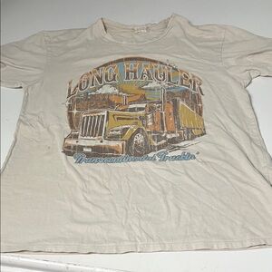 Altard State Small Tan Short Sleeve Long Hauler Transcontinetal Truckin Graphic